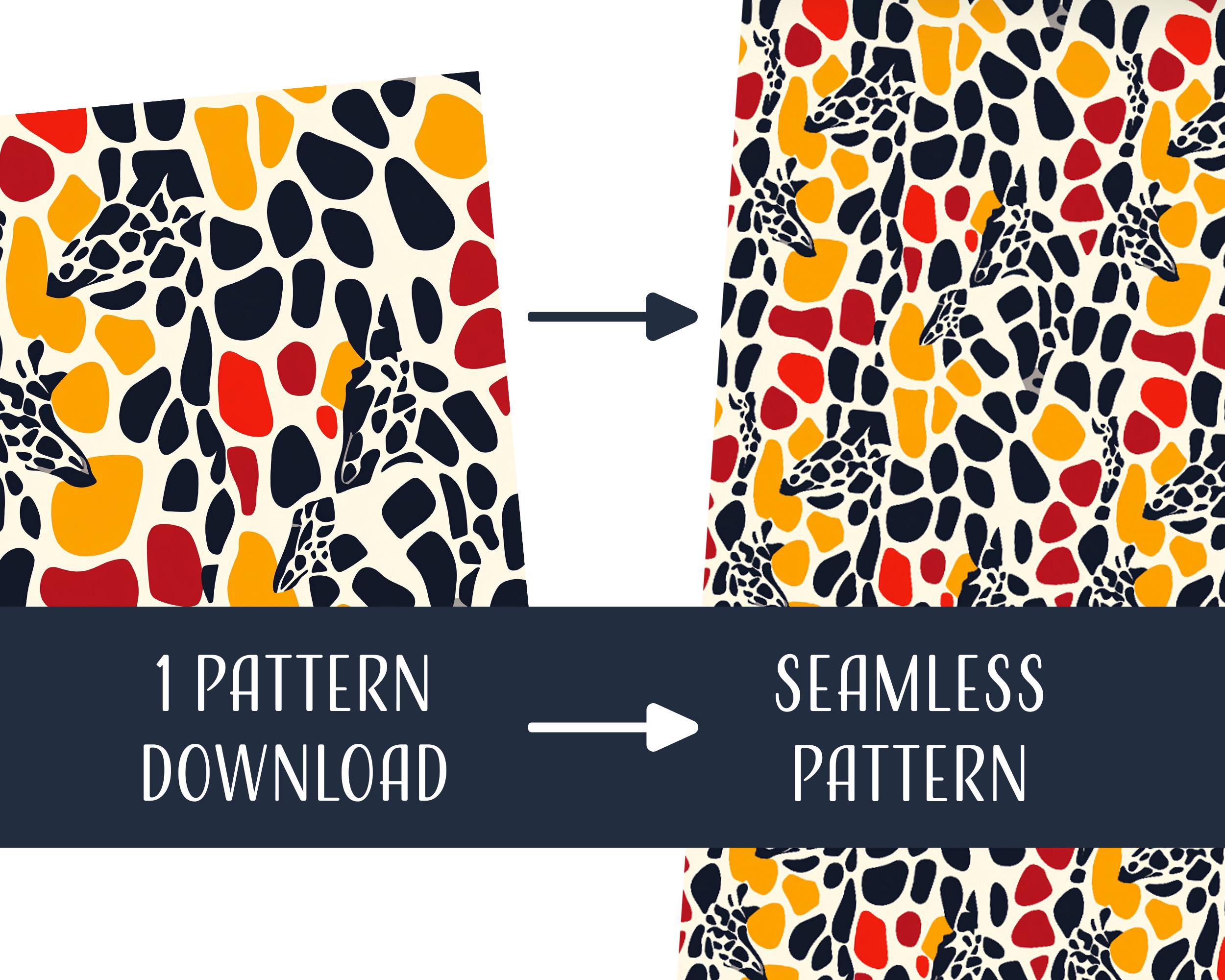 Modern Giraffe Seamless Patterns, Printable Digital Paper, Commercial ...