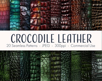 Crocodile Leather Seamless Patterns, printable digital paper, instant download, commercial use, JPEG format