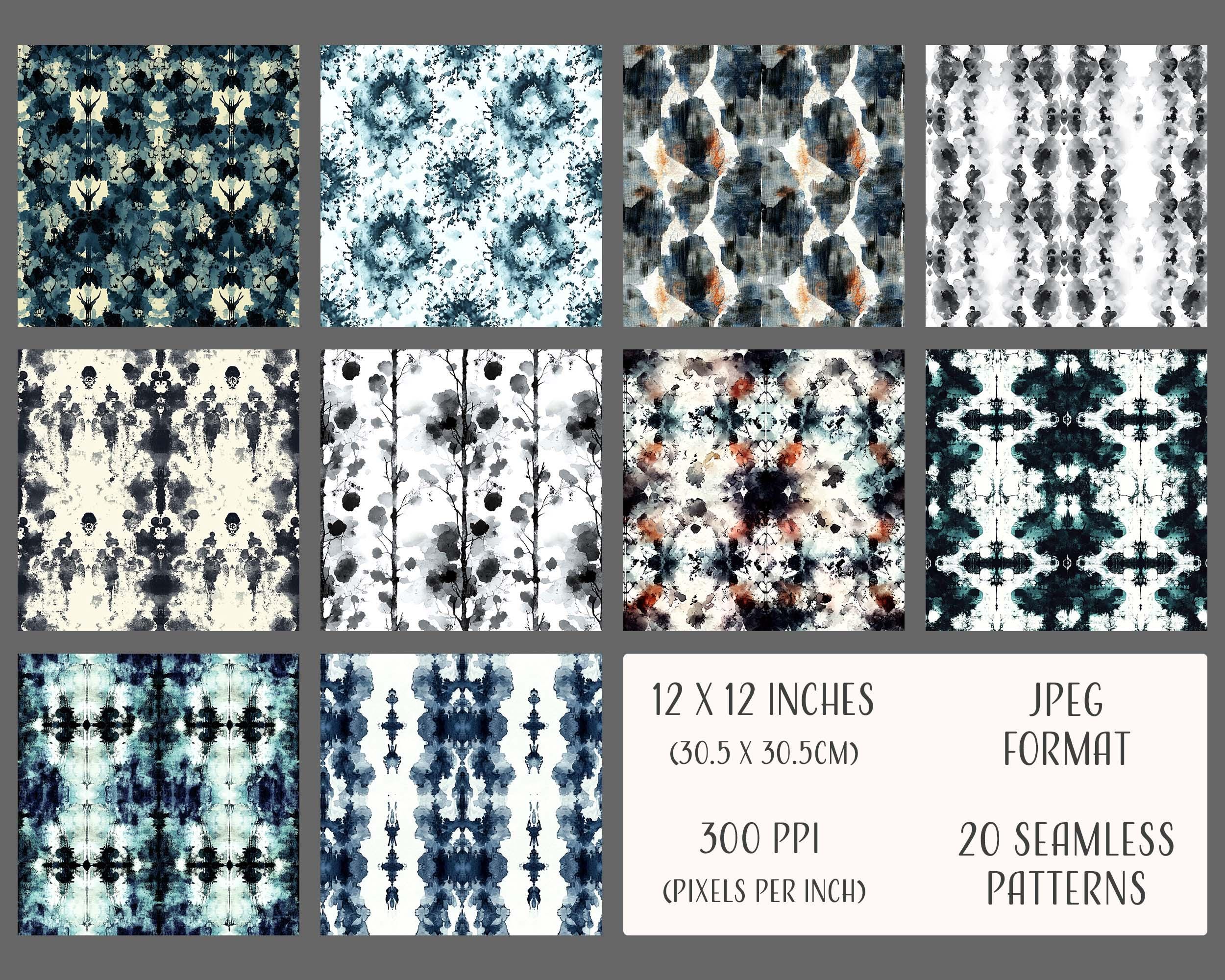 Transparent Rorschaach Pattern Rorschach Seamless Patterns, Printable Digital Paper, Commercial Use ...