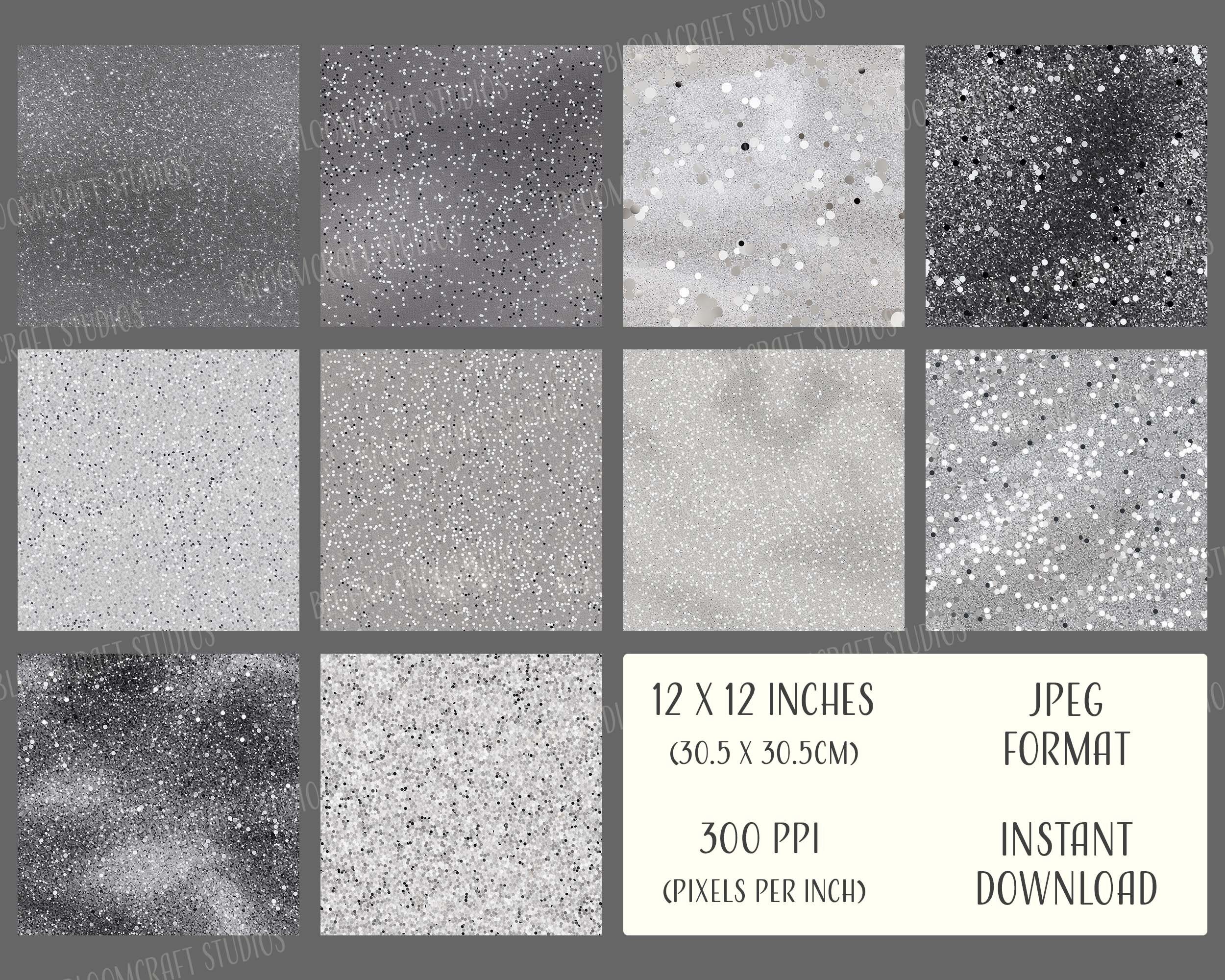 Silver & Gold Glitter Seamless Patterns, Printable Digital Paper ...