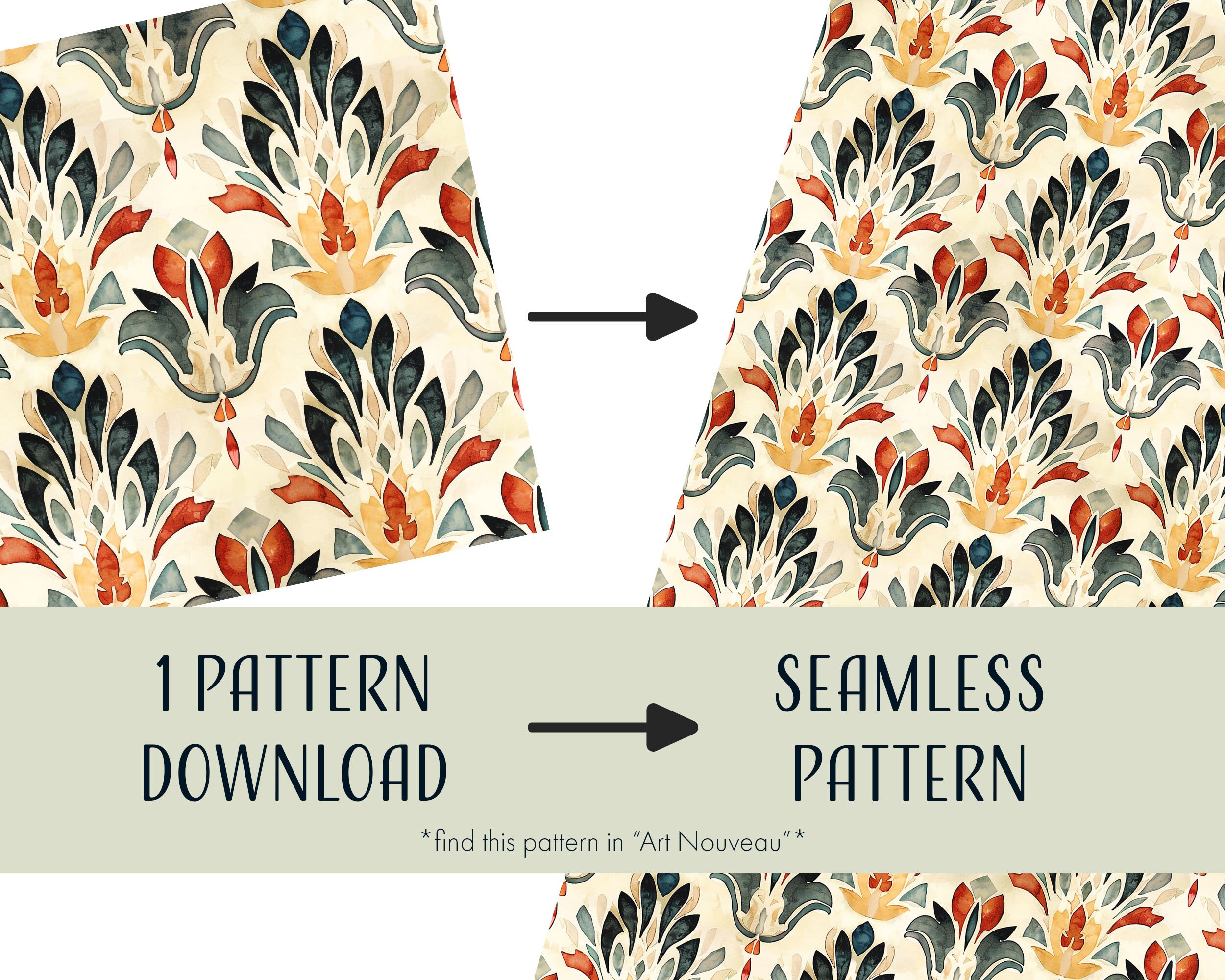 Retro Seamless Patterns, Printable Digital Paper, Commercial Use, JPEG ...