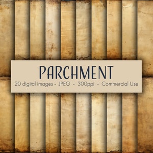 May include: Twenty digital images of parchment paper textures in various shades of brown and beige. The images are high resolution and perfect for digital scrapbooking, graphic design, and other creative projects.