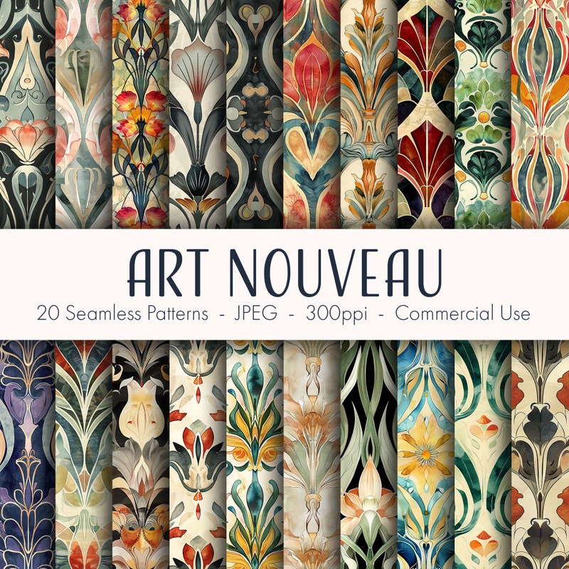 Art Nouveau Stencils Etsy