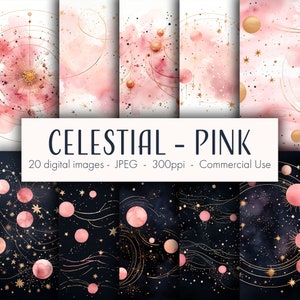 Celestial Pink Digital Images, printable digital paper, instant download, commercial use, JPEG format