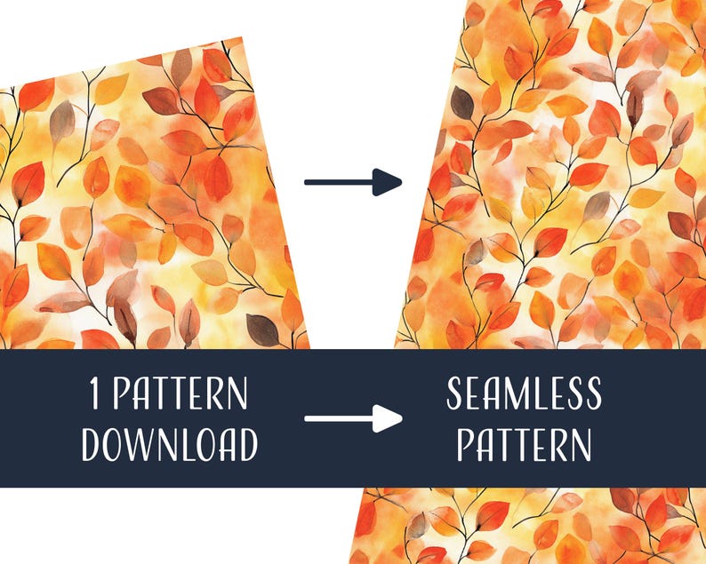 Fall Ombre Seamless Patterns, Printable Digital Paper, Commercial Use ...
