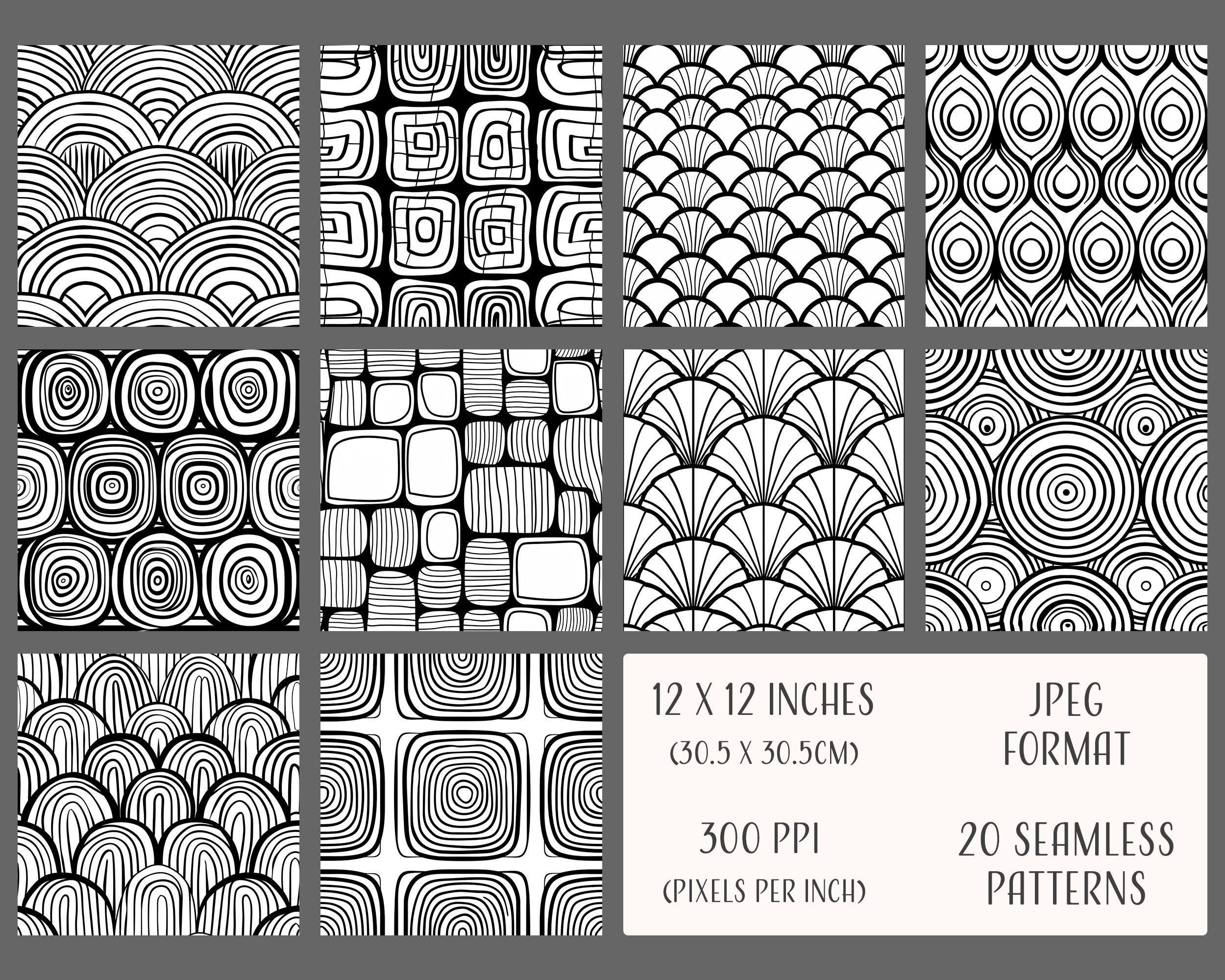 Doodles Seamless Patterns, Printable Digital Paper, Commercial Use ...