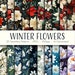 Winter Flowers Seamless Patterns, Printable Digital Paper, Commercial ...