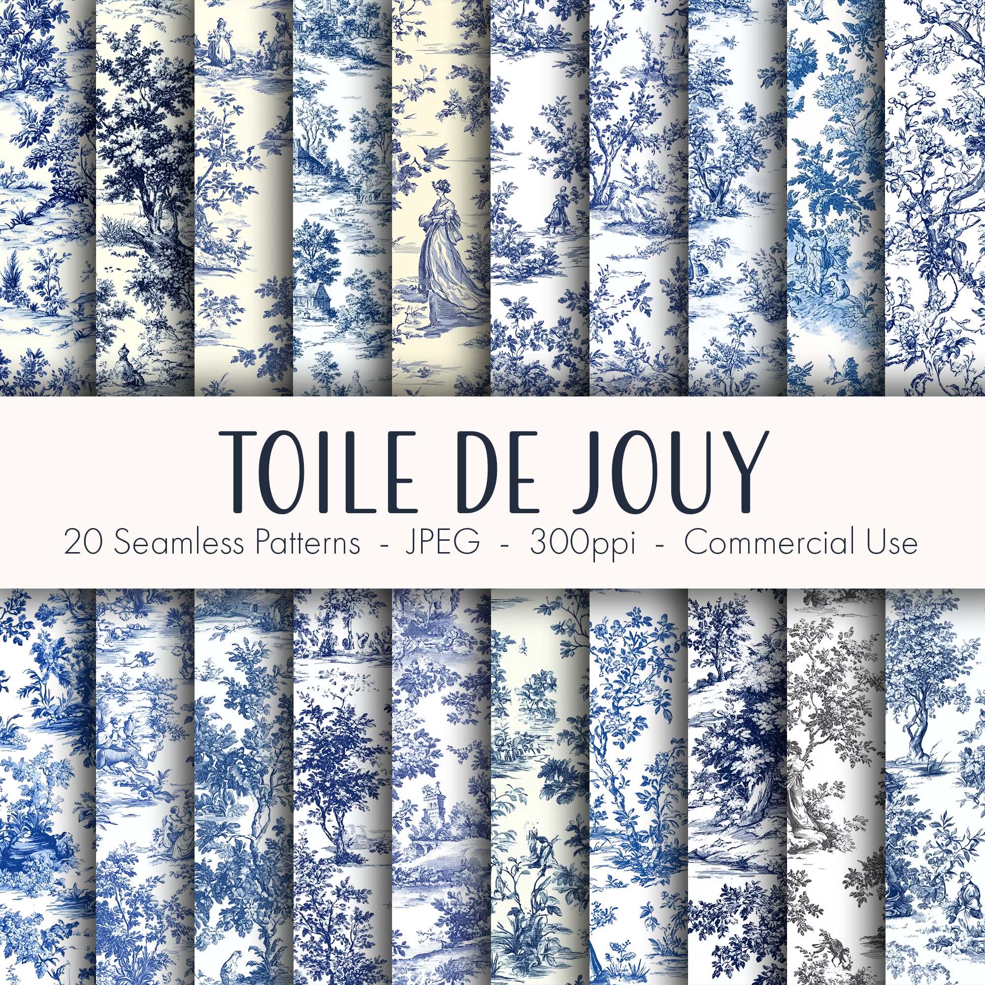 Toile de jouy fabric - Etsy 日本