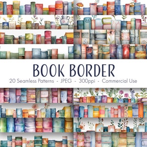 Libro sin bordes, papel digital imprimible, uso comercial, formato JPEG, descarga instantánea