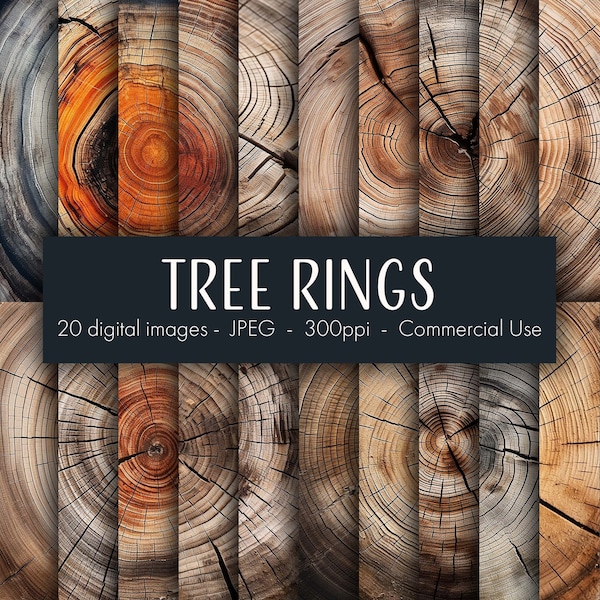 Tree Ring Digital Images, printable digital paper, instant download, commercial use, JPEG format