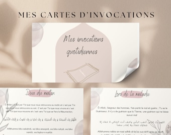 22 cartes duas français imprimable | Cartes invocations adultes, Dua imprimables, invocation quotidienne | Doua Adulte | Guide invocations