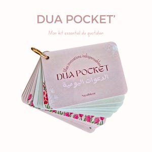 Carte invocation matin et soir, doua pocket, adhkar matin et soir et invocation quotidienne