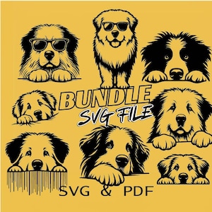 Spähender Pyrenäen Sennenhund SVG Niedlicher flauschiger Wächterhund Schnittdatei Laser-Gravurvorlage für Hundeliebhaber | 3D SVG Download