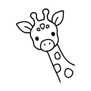 Jirafa bebé asomando, lindo diseño minimalista simple, archivo para corte láser