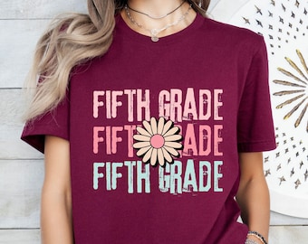 Fifth Grade Teacher Shirt: Floral 5th Grade T-Shirt