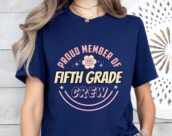 Fifth Grade Teacher Shirt: Retro Crew Design
