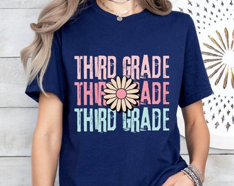 3rd Grade Teacher Shirt: Floral Design, Soft Cotton Tee