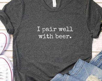 Camiseta unisex para amantes de la cerveza, divertida camiseta para beber