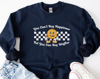 Waffles Sweatshirt: Foodie Gift, Unisex Cotton-Blend Crewneck