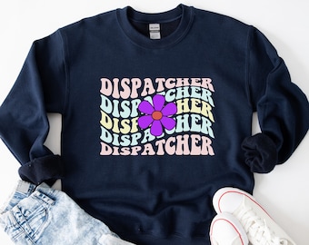 911 Dispatcher Sweatshirt | Retro Floral Design