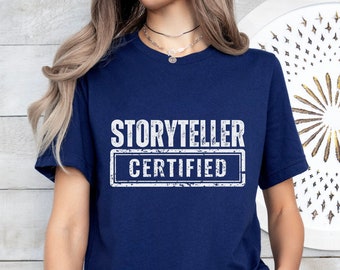 Camiseta com certificado de contador de histórias: presente engraçado para escritor