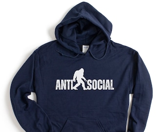 Antisocial Bigfoot Hoodie: Introvert Sasquatch Sweatshirt