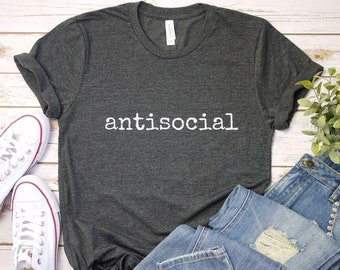 Antisocial tröja: Rolig introvert t-shirt - Sarkastisk Bella Canvas Unisex passform
