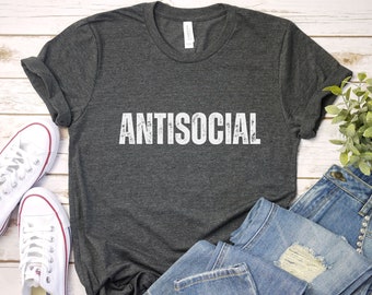 Antisocial T-shirt: Rolig introvert T-shirt, sarkastisk gåva