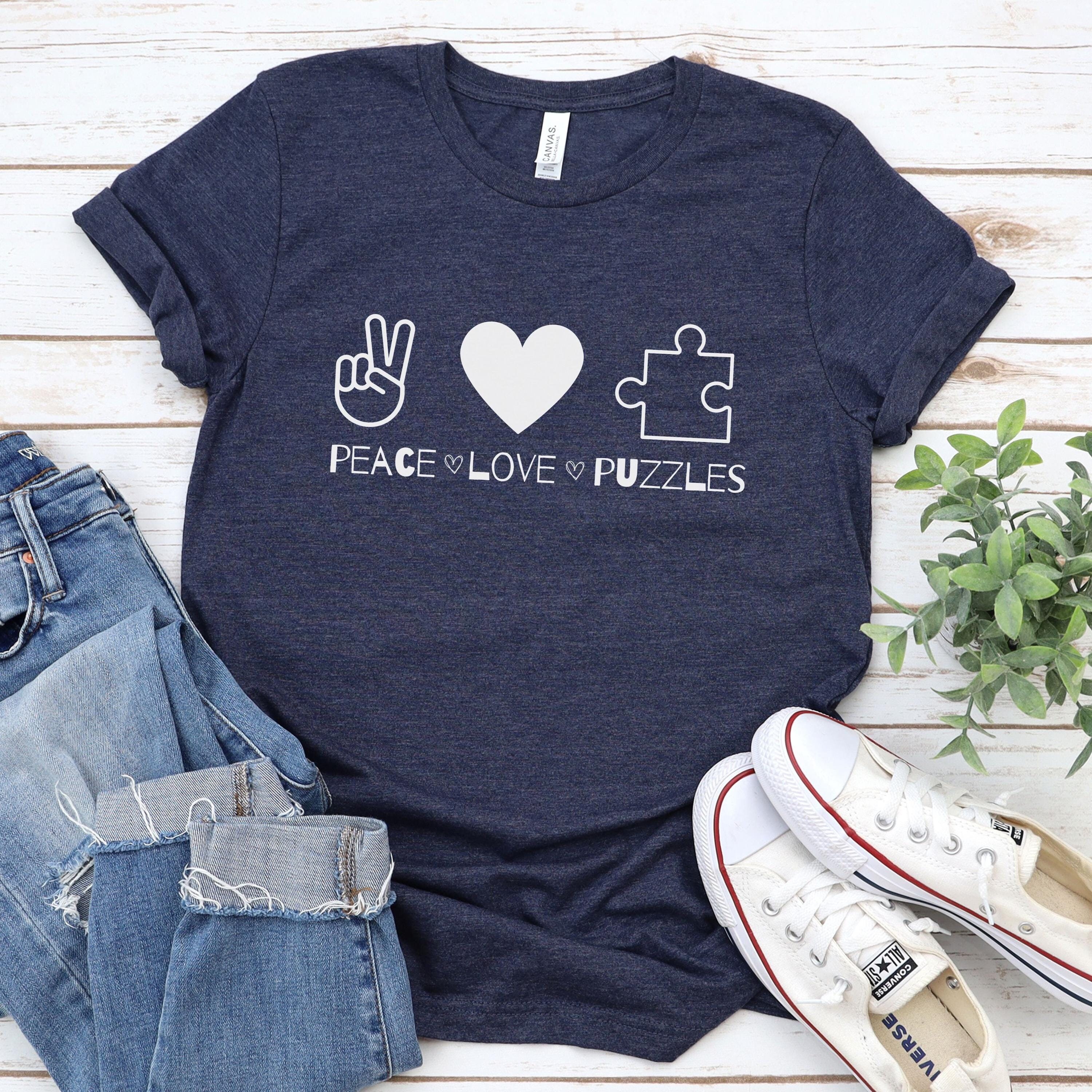 Peace Love Puzzles T-shirt: Jigsaw Puzzle Lover Gift - Etsy
