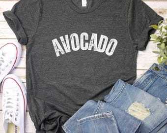 T-shirt avocat | Joli t-shirt végétalien, cadeau pour amoureux des avocats