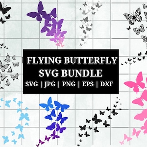 Flying Butterflies Svg bundle, Butterfly Svg, Butterfly Design Layout, Butterfly Swarm svg, Butterfly png, Cut Files For Cricut, Silhouette