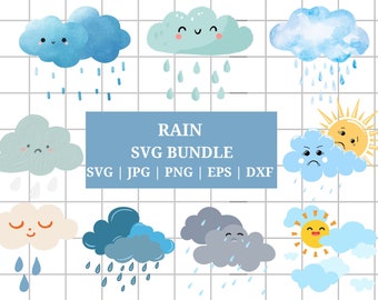 Code Rain Svg Rain SVG Bundle, Svg Files for Cricut, Raining Svg, Rainy Weather SVG ...