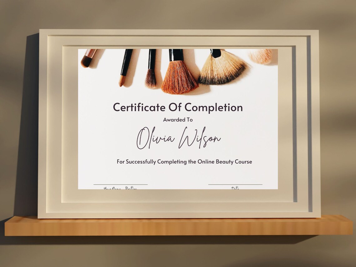Editable Course Completion Ribbon Editable Course Completion Certificate Template (11x8.5 Inches) - Etsy
