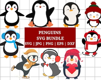 Penguin SVG Bundle , Penguin PNG Bundle , Penguin Clipart , Penguin SVG Cut Files for Cricut , Penguin Silhouette , Penguin Cut Files