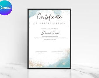 Certificate Of Completion Template, Printable Lash Artist Certificate, Editable Training Certificate Template, Edit with Canva