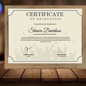 University Diploma, College Diploma, College Degree Template, Printable Certificate With Seal, Diploma Replica Template, Canva Editable