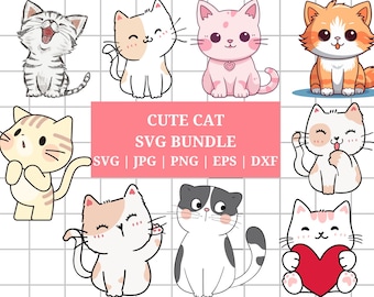 Cute Cat SVG | Curious Kitten Clipart | Cat Svg | Cat Clipart | Peeking face animal vector | Cute Cat Svg Cut Files for Cricut | Png Dxf Eps