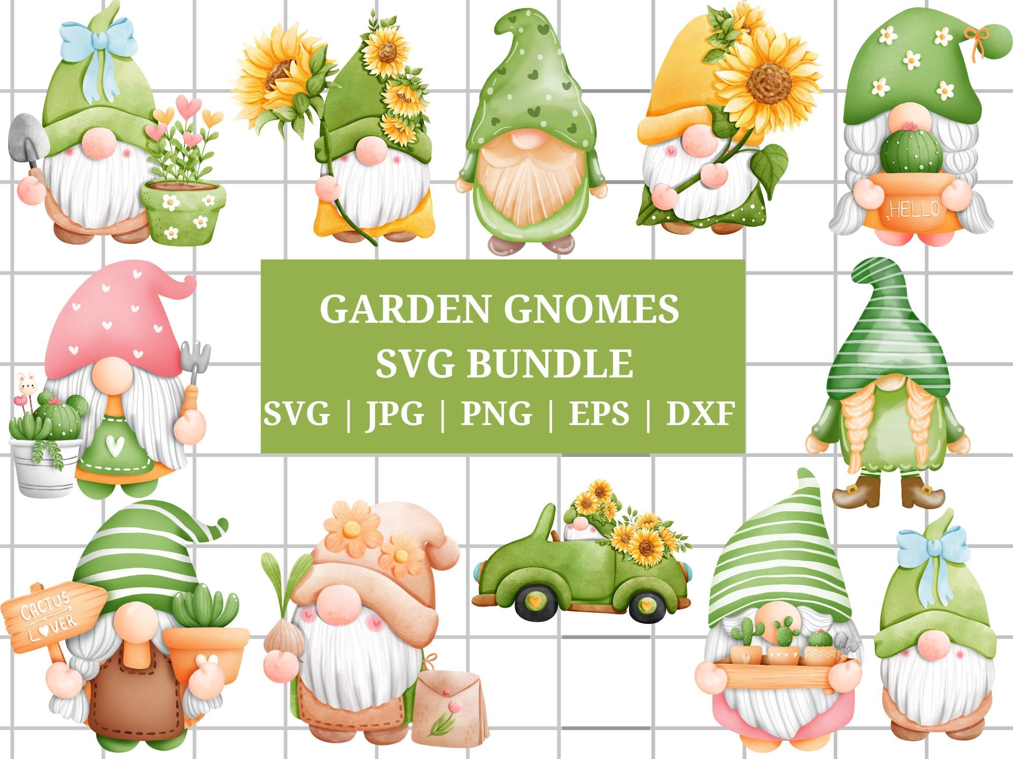 Garden Gnome Svg Bundle, Gnome SVG, Merry Christmas Svg, Cute Garden ...