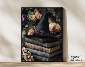 Halloween Wall Art Print Witchy Spells Prints Vintage Neutral Witch Wall Art Witch Art Prints Digital Download Printables Halloween Painting