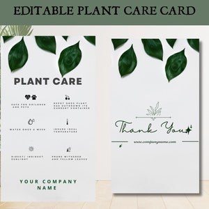 Plant Care Card Template, Succulent Care Cards, Plant Care Tags Inserts ...