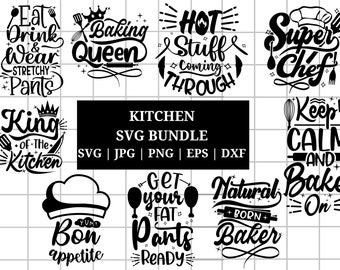 Cocina svg, paquete de cocina svg, monograma de cocina svg, hornear svg, cocinar svg, agarradera svg, citas de cocina svg, cortar archivos para cricut, dxf