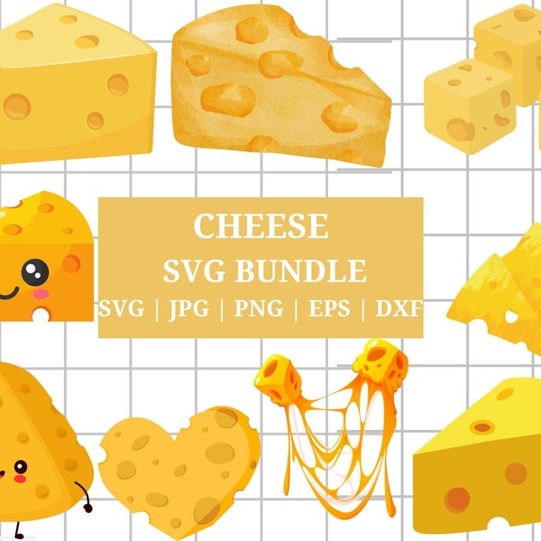 Cheese SVG Files | Cheese Wedge Slice SVG Cut Files | Cheese Outline Silhouette SVG Vector Files | Cheese Board Vector