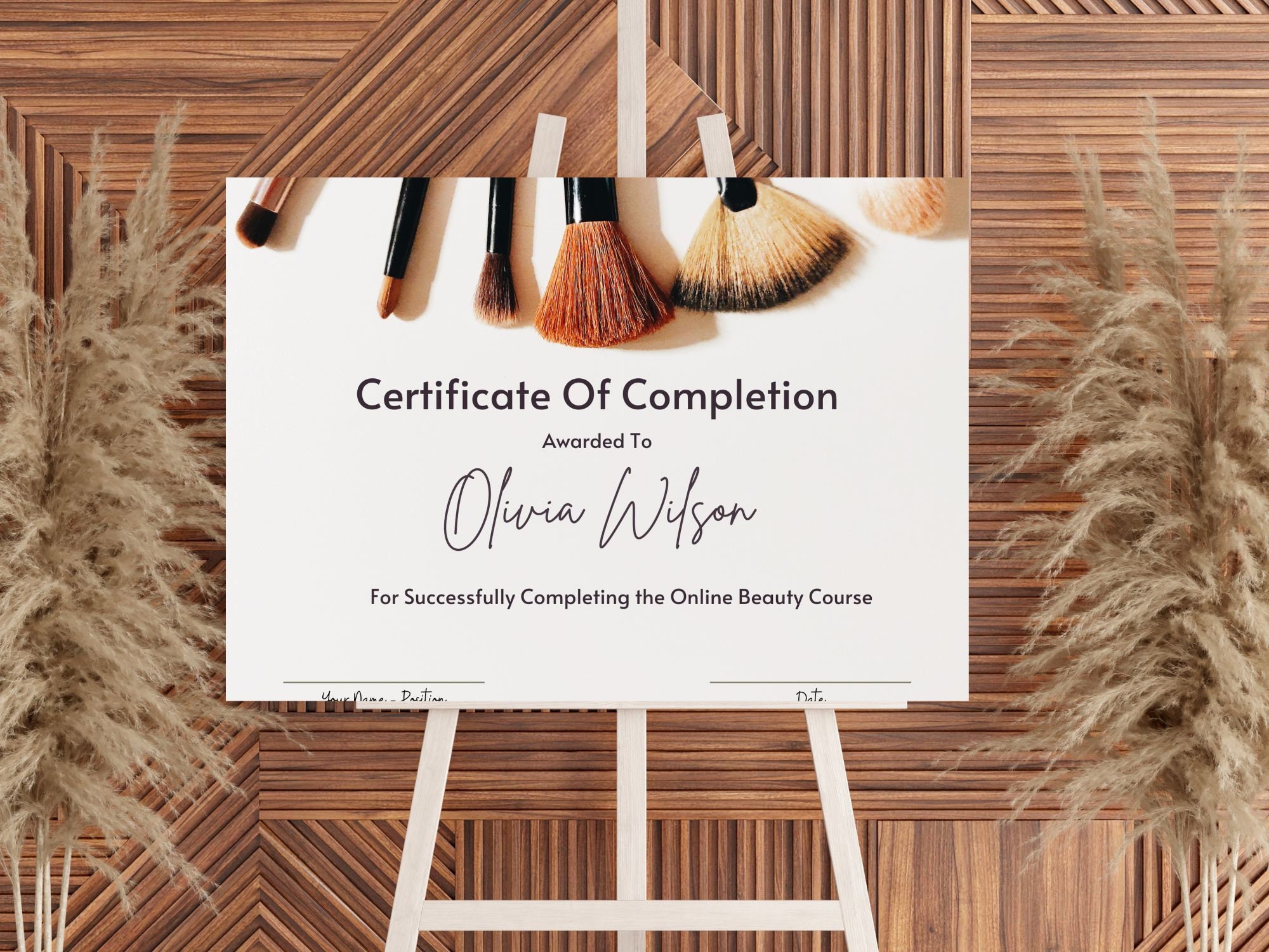Editable Course Completion Certificate Template (11x8.5 Inches) - Etsy
