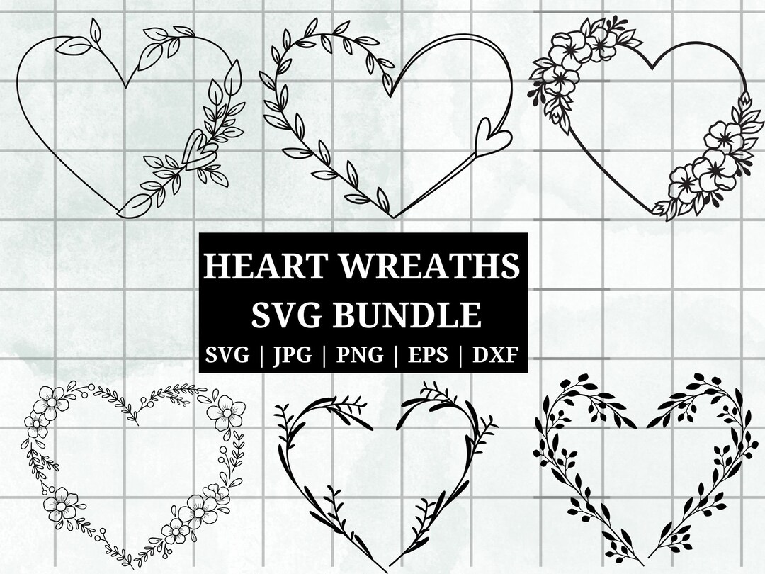 Flower Heart SVG Design | Heart SVG for Cricut |heart Wreath SVG | Cut ...