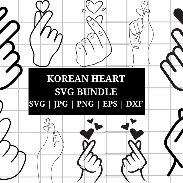 Korean Heart SVG, Valentine SVG, Valentine's Day SVG, Valentine Shirt Svg, Love Svg, Gift for her Svg, Png Cricut Sublimation, Cricut