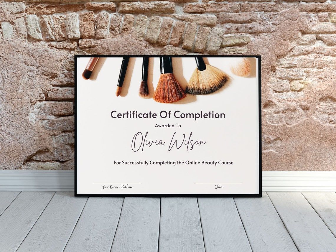 Editable Course Completion Ribbon Editable Course Completion Certificate Template (11x8.5 Inches) - Etsy