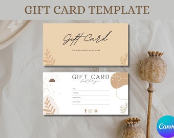 Modello di buono regalo moderno: carta regalo modificabile (download immediato)