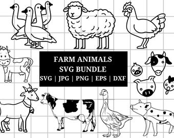 Farm Animal SVG | Animal SVG Bundle | Farm Life Svg | Farm House Svg | Farm Animal Silhouette | Farm Animal Cut File | Animals Cut File