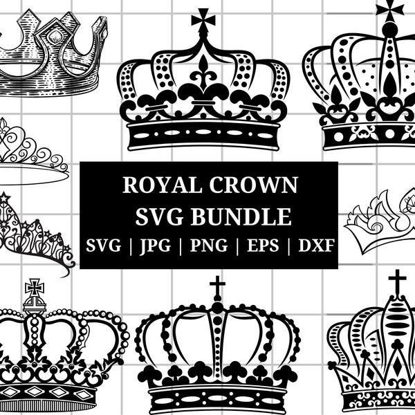 Royal Crown SVG, Princess Tiara SVG, King Crown, Queen Crown, Princess Crown, For Cricut, For Silhouette