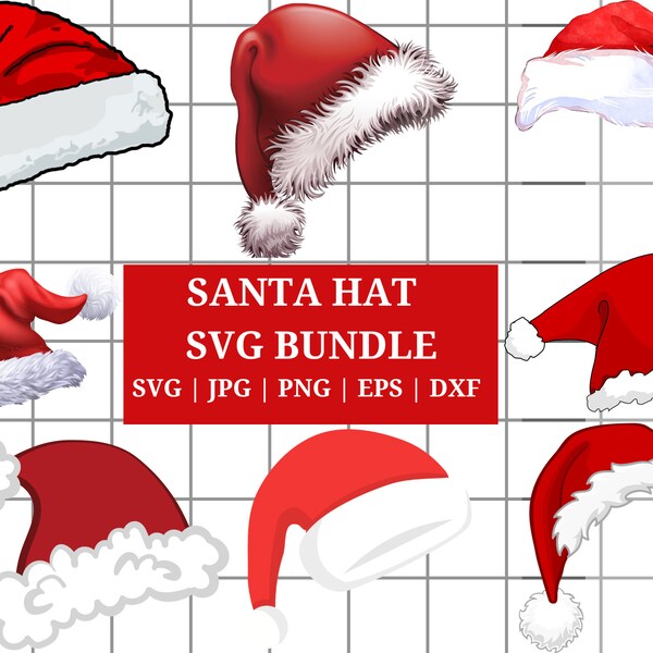 Santa Hat SVG\ Cristmas Hat Layered cut file\ Christmas SVG\ Xmas Clipart\ Holiday Winter Kid Shirt Silhouette Cricut Vinyl